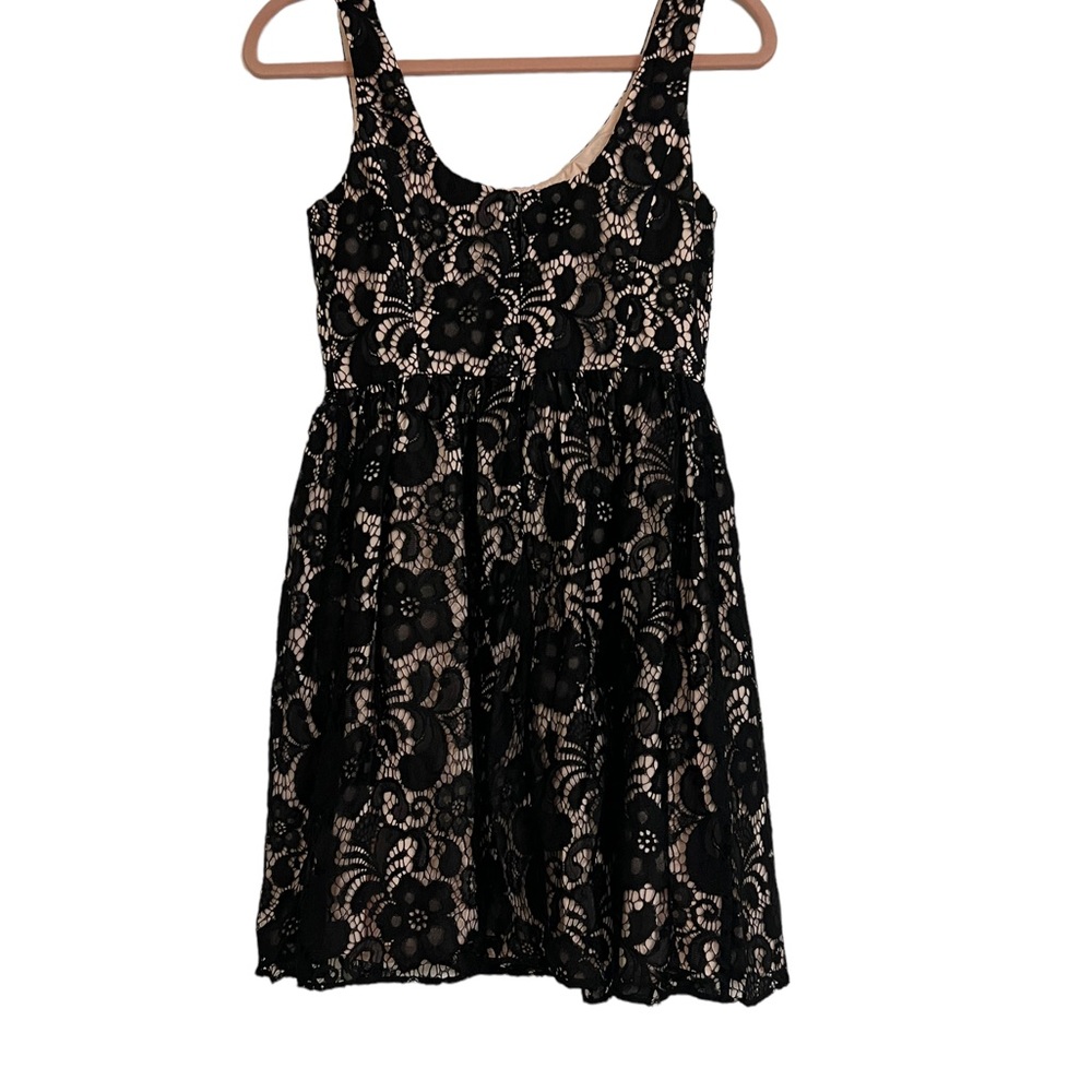 black and baby pink dress